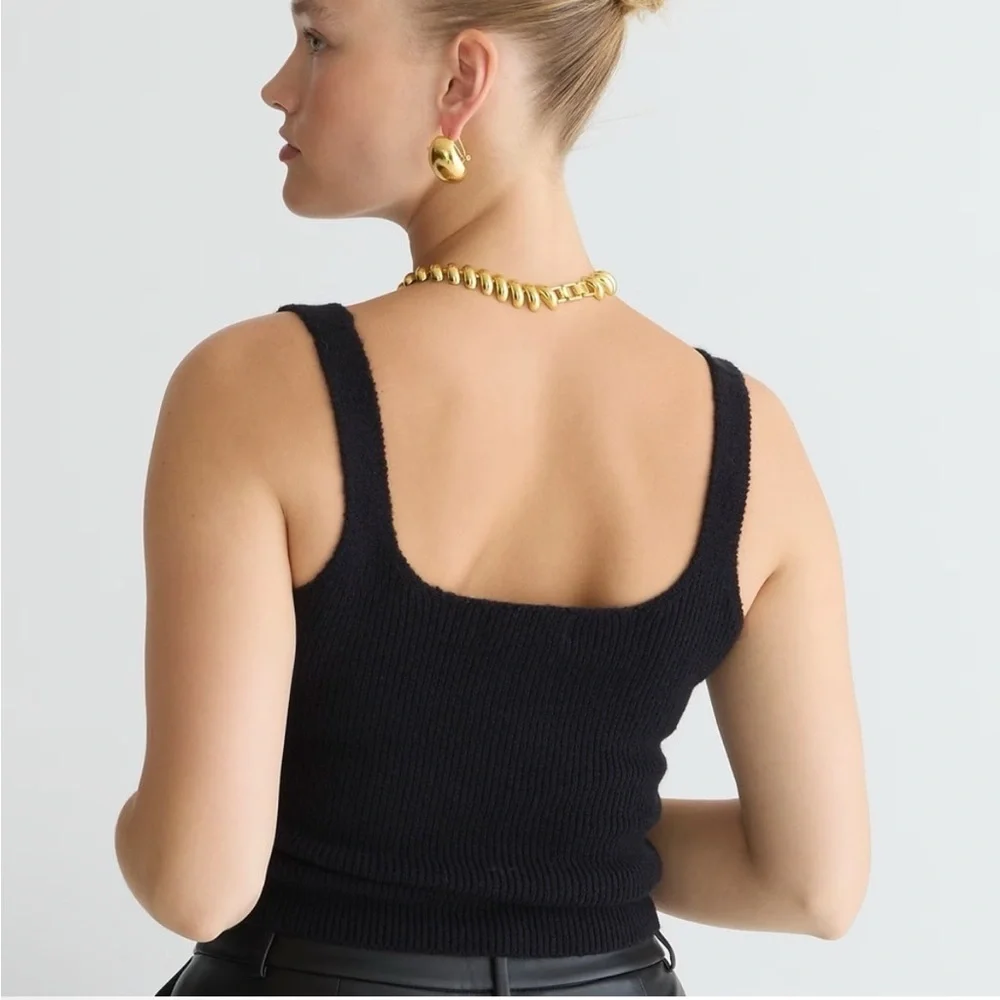 J.Crew Supersoft cropped cable-knit sweater-tank set Size XL Black